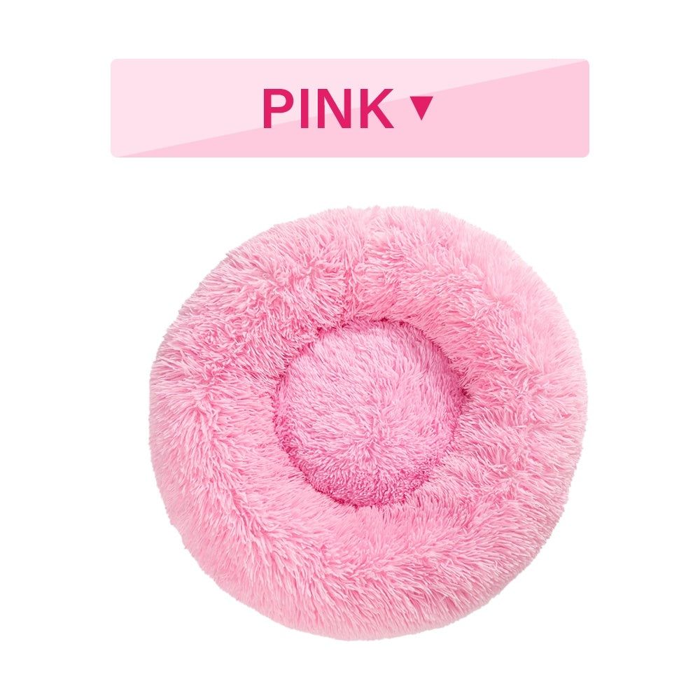 Cama Redonda de Felpa Ultra Suave para Mascotas