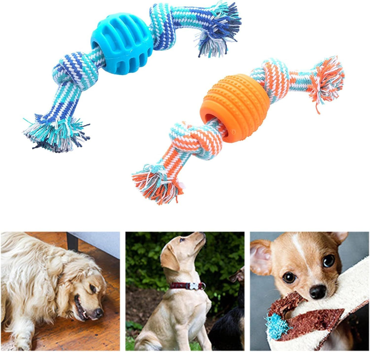 Juguete Masticable con Cuerda para Limpieza Dental de Perros