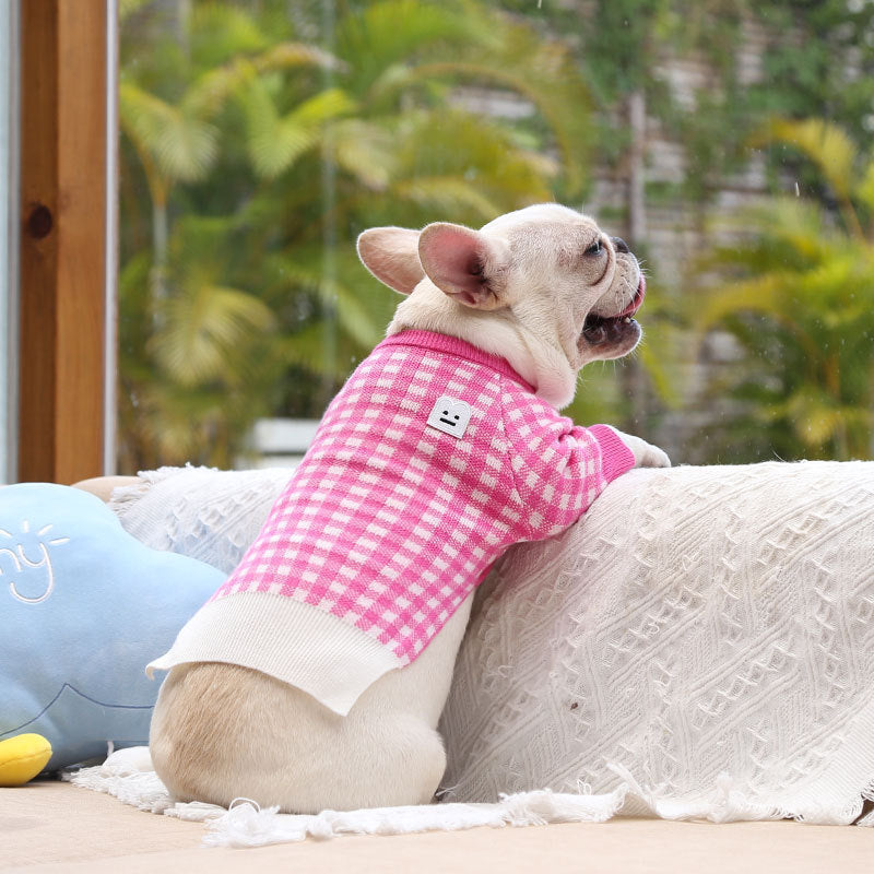 Suéter Cuadros Tipo Británico para Mascotas con Diseño