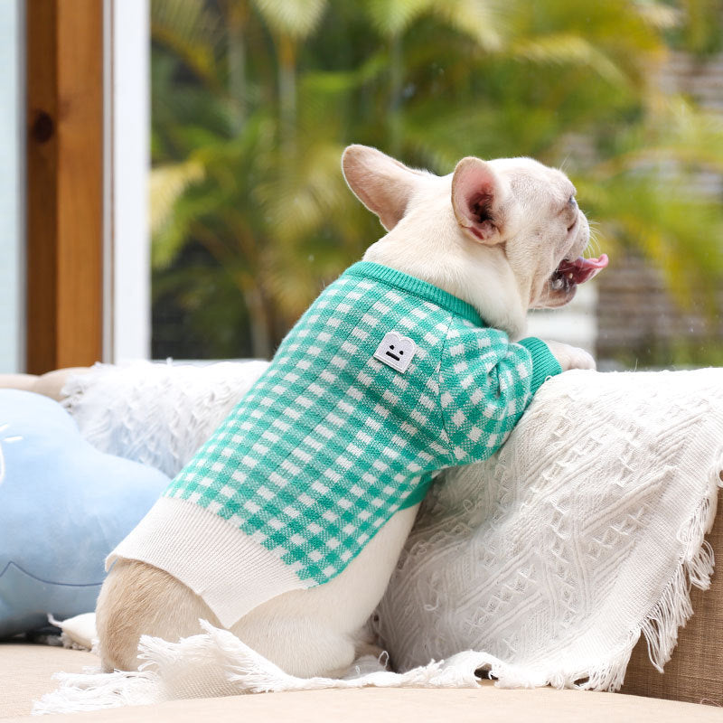Suéter Cuadros Tipo Británico para Mascotas con Diseño