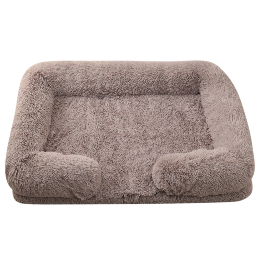 Cama Rectangular de Felpa para Mascotas con Aislamiento Térmico