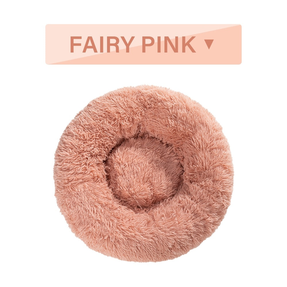 Cama Redonda de Felpa Ultra Suave para Mascotas