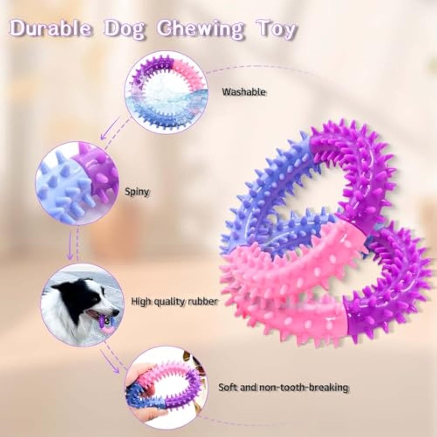 Rubber Teething Ring for Puppies and Dogs