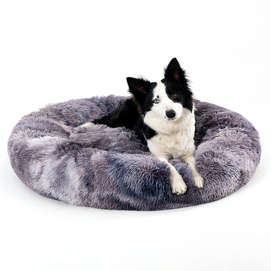 Cama Redonda de Felpa Ultra Suave para Mascotas