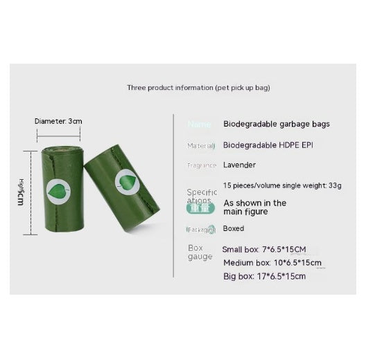 Bolsas Biodegradables para Residuos de Mascotas con Dispensador