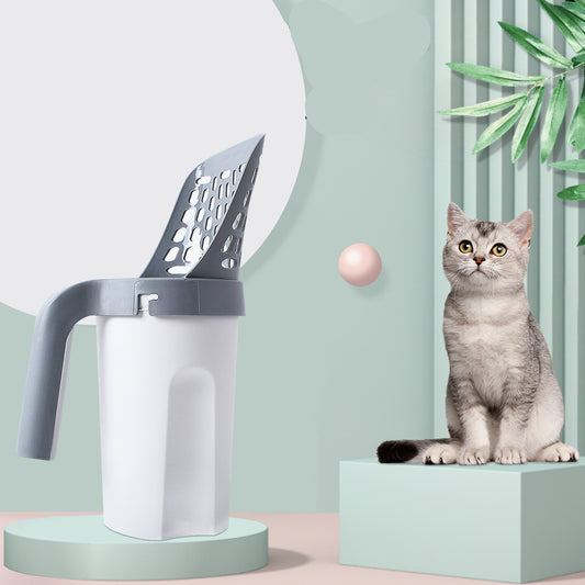 Pala Integrada para Arena de Gato con Contenedor de Residuos